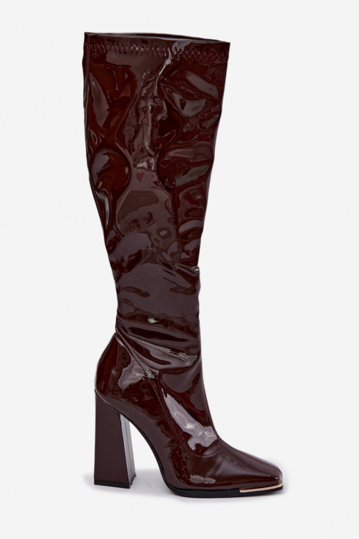 Bottes à talons bordeaux hautes Mlokva