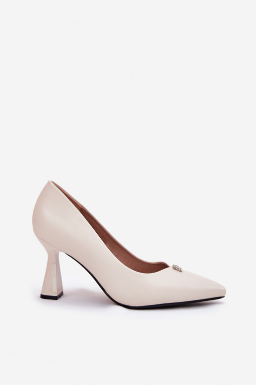 Chaussures au style élégant sur un talon évasé Vinceza 62222 couleur sable