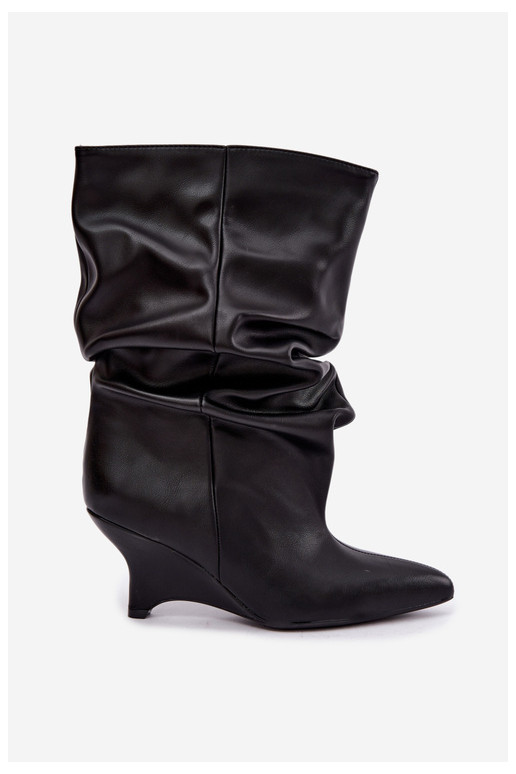 Bottines slouchy avec plateforme en noir Ilyna
