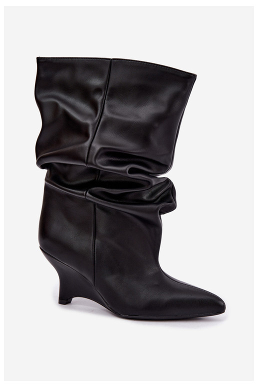 Bottines slouchy avec plateforme en noir Ilyna