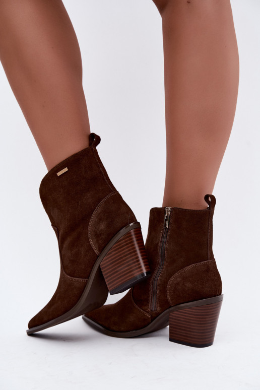 Bottines cowboy chocolat avec talons Big Star