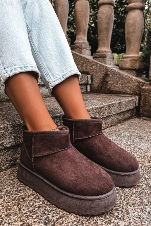Bottes de neige pour femmes isolées avec plateforme et fourrure à l'intérieur CzekoladoĮe Vesirae