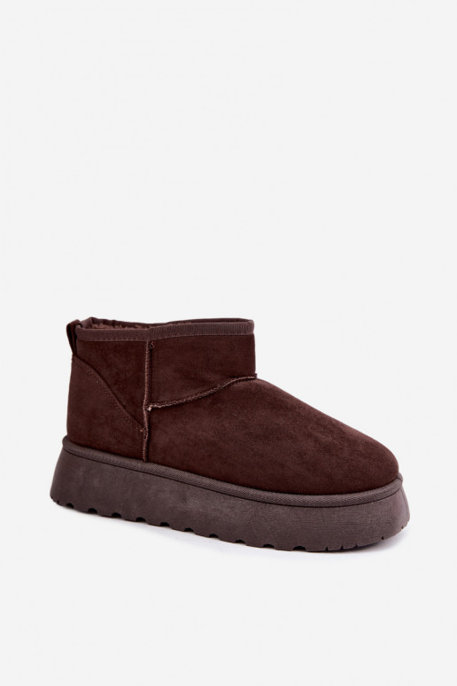 Bottes de neige pour femmes isolées avec plateforme et fourrure à l'intérieur CzekoladoĮe Vesirae