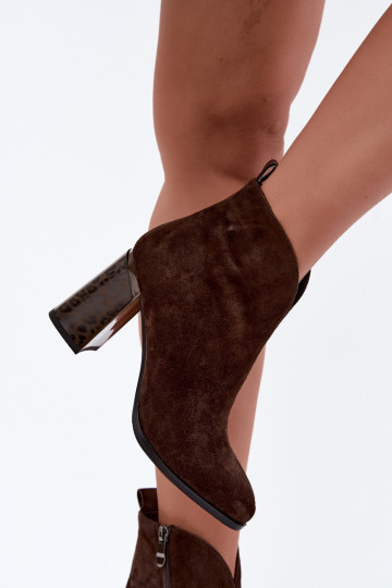 Bottines en daim avec isolation à l'intérieur en chocolat Zivella 2