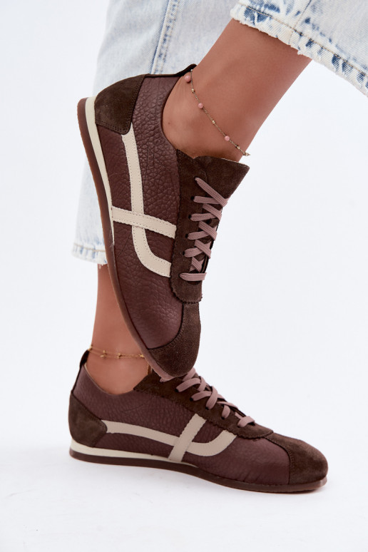 Baskets en simili daim couleur chocolat Zazoo N1402S2