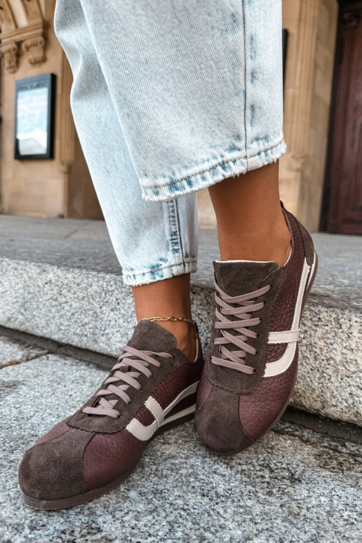 Baskets en simili daim couleur chocolat Zazoo N1402S2