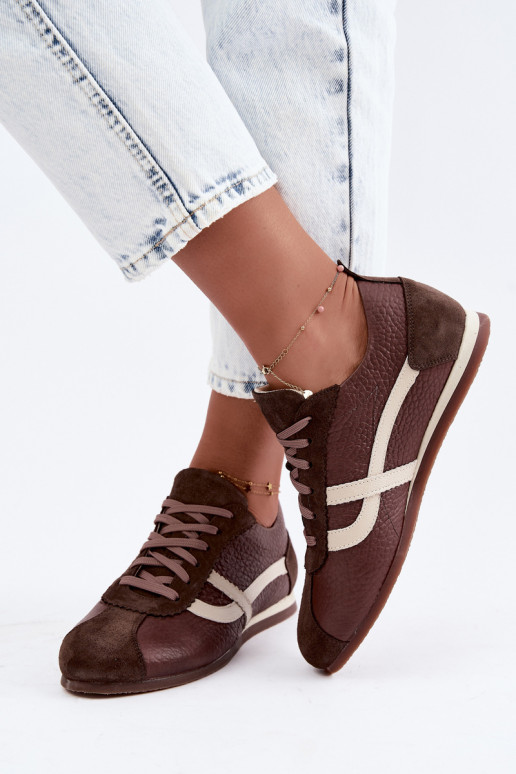 Baskets en simili daim couleur chocolat Zazoo N1402S2