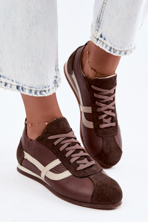 Baskets en simili daim couleur chocolat Zazoo N1402S2