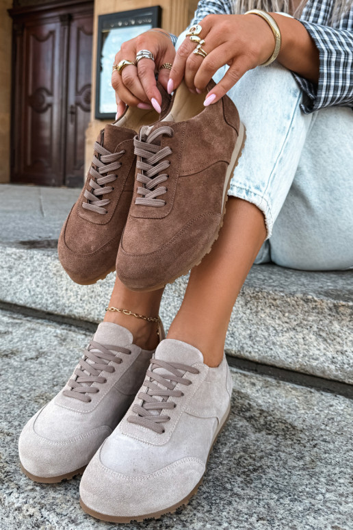 Baskets Barefoot en simili daim marron Zazoo N1422