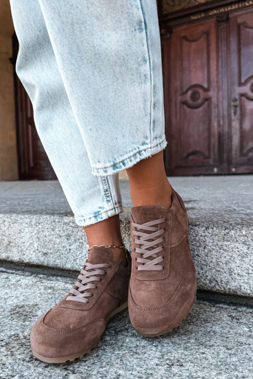 Baskets Barefoot en simili daim marron Zazoo N1422