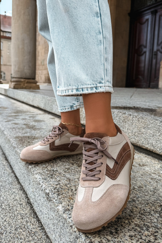 Baskets Barefoot en simili daim couleur sable Zazoo N1400
