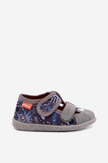 Chaussons pour enfants Milami avec fermetures auto-agrippantes en gris Reathiana 2