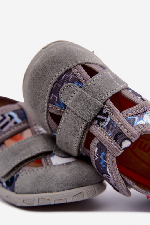 Chaussons pour enfants Milami avec fermetures auto-agrippantes en gris Reathiana