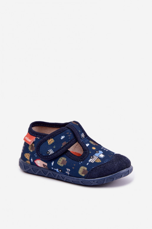 Chaussons pour enfants Milami avec fermetures auto-agrippantes en bleu marine Jasimrra