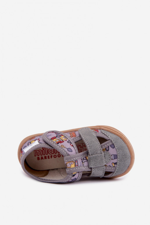Chaussons pour enfants Barefoot Milami en gris Lumi