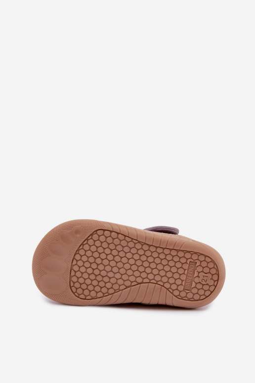 Chaussons pour enfants avec fermetures auto-agrippantes Milami gris Talirae