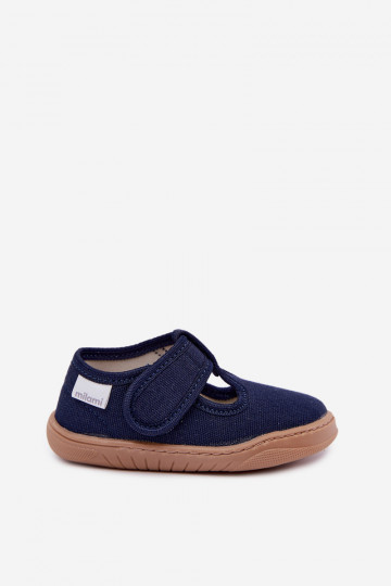 Chaussons pour enfants avec fermetures auto-agrippantes Milami bleu foncé Talirae 2