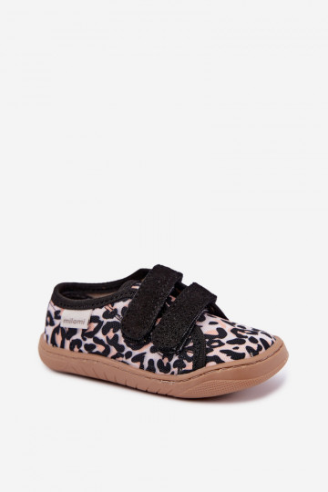 Chaussons pour enfants avec motif léopard Milami sable Saphira