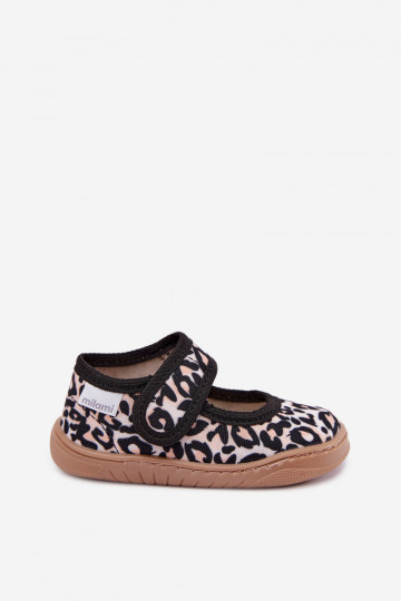 Ballerines pour enfants avec motif léopard sable Caelia 2