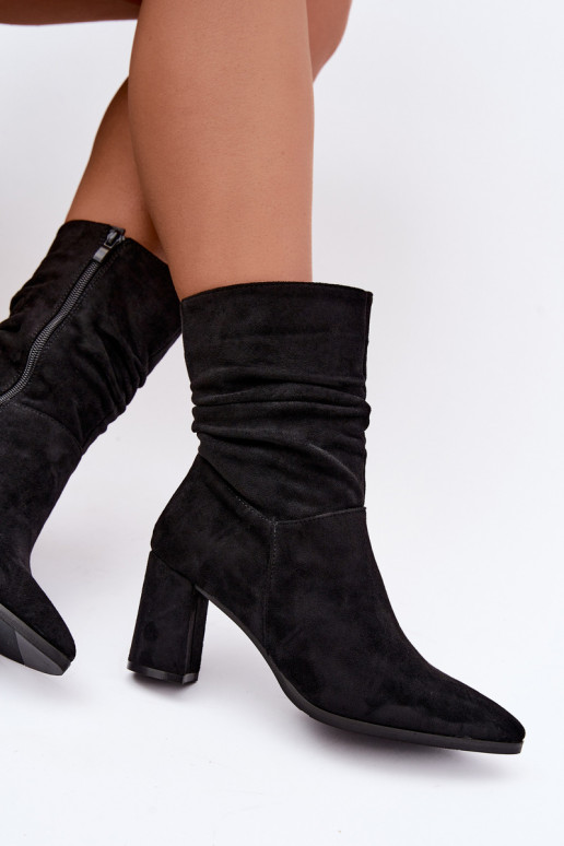 Bottines pour femmes chaudes avec tige incurvée noire Dalessia