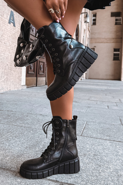 Bottines pour femmes chaudes à plateforme T.Sokolski AN Z26-160 en couleur noire