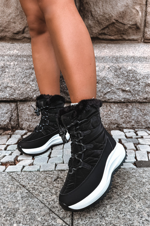 Bottes de neige pour femmes avec plateforme et fourrure noire Big Star