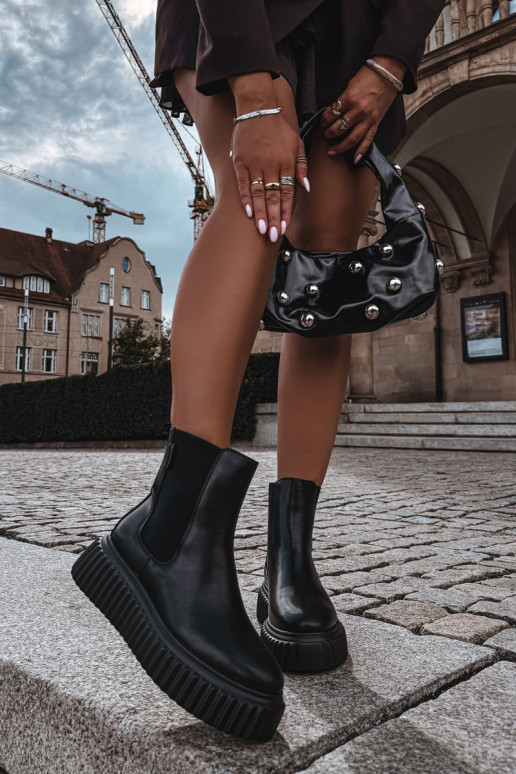 Bottines pour femmes élégantes avec plateforme noire Big Star