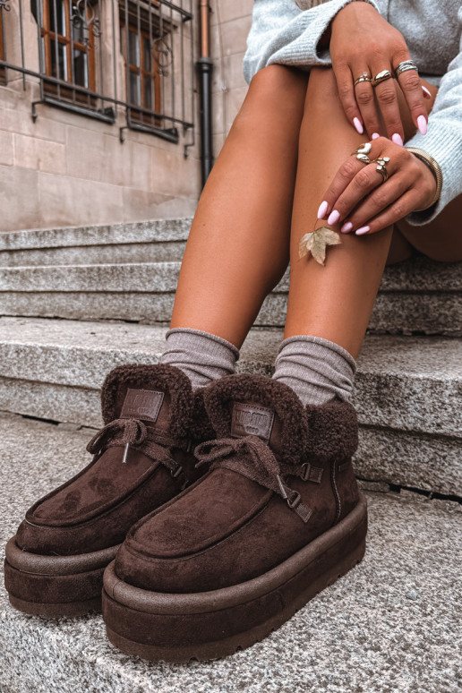 bottes de neige avec plateforme et isolation Big Star UU274214 couleur chocolat
