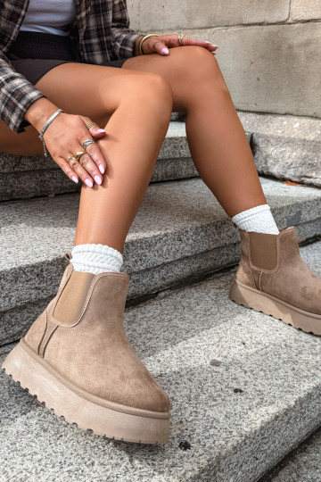 bottes de neige pour femmes avec plateforme Big Star UU274173 couleur sable