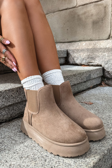 bottes de neige pour femmes avec plateforme Big Star UU274173 couleur sable 2