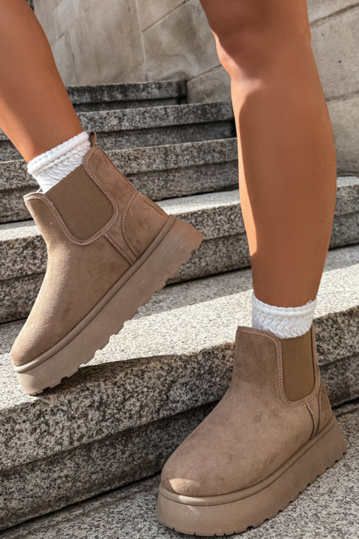bottes de neige pour femmes avec plateforme Big Star UU274173 couleur sable