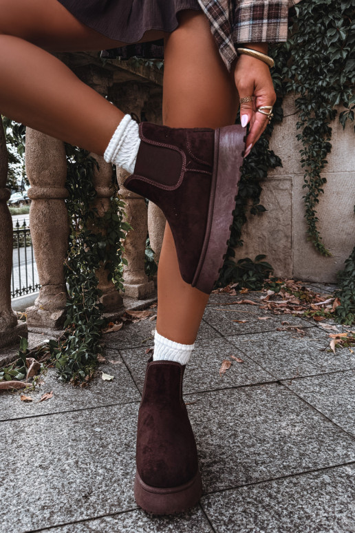 bottes de neige pour femmes avec plateforme Big Star UU274174 couleur chocolat