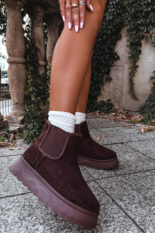bottes de neige pour femmes avec plateforme Big Star UU274174 couleur chocolat