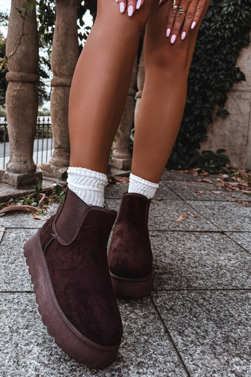 bottes de neige pour femmes avec plateforme Big Star UU274174 couleur chocolat