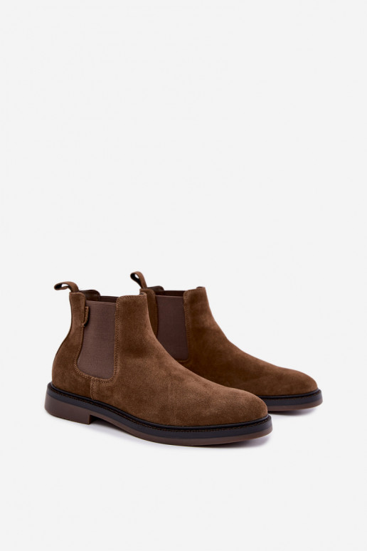 bottines stylées pour hommes en daim synthétique Big Star UU174277 couleur kaki