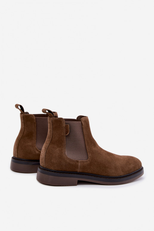 bottines stylées pour hommes en daim synthétique Big Star UU174277 couleur kaki