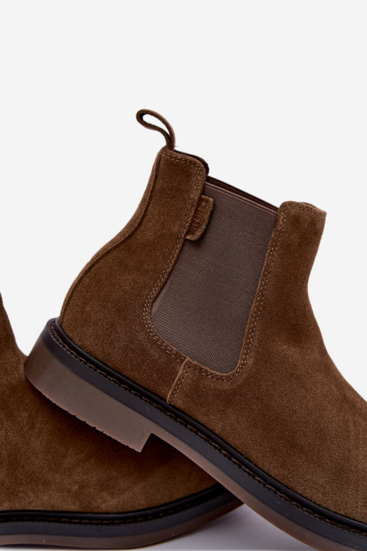 bottines stylées pour hommes en daim synthétique Big Star UU174277 couleur kaki