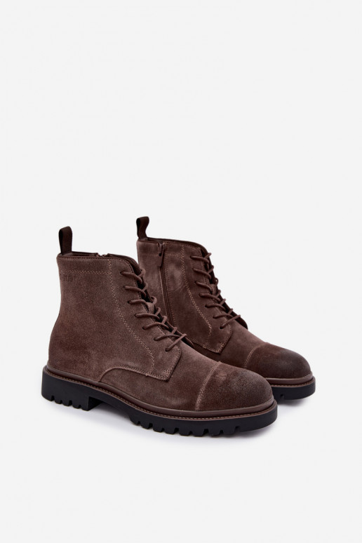 chaussures en daim pour hommes Big Star UU174220 couleur marron