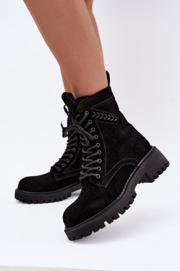 bottines de travail pour femmes en daim synthétique isolées D&A JC62-1035 en noir 2