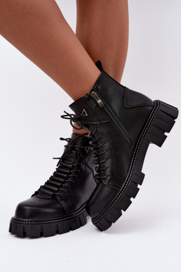 bottines pour femmes avec plateforme D&A JC62-1044 en noir