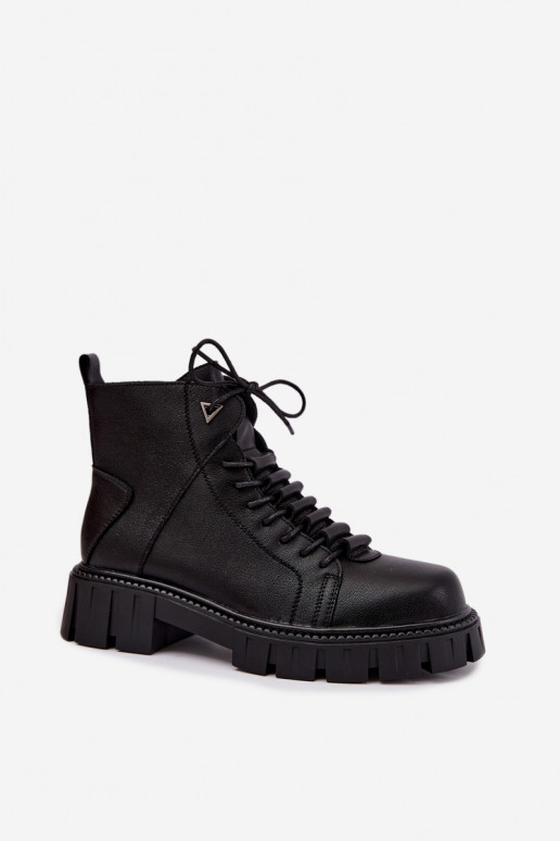 bottines pour femmes avec plateforme D&A JC62-1044 en noir
