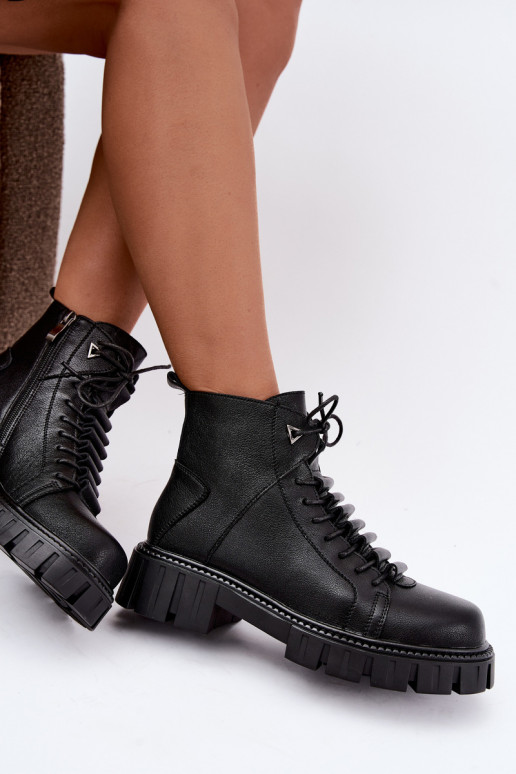 bottines pour femmes avec plateforme D&A JC62-1044 en noir
