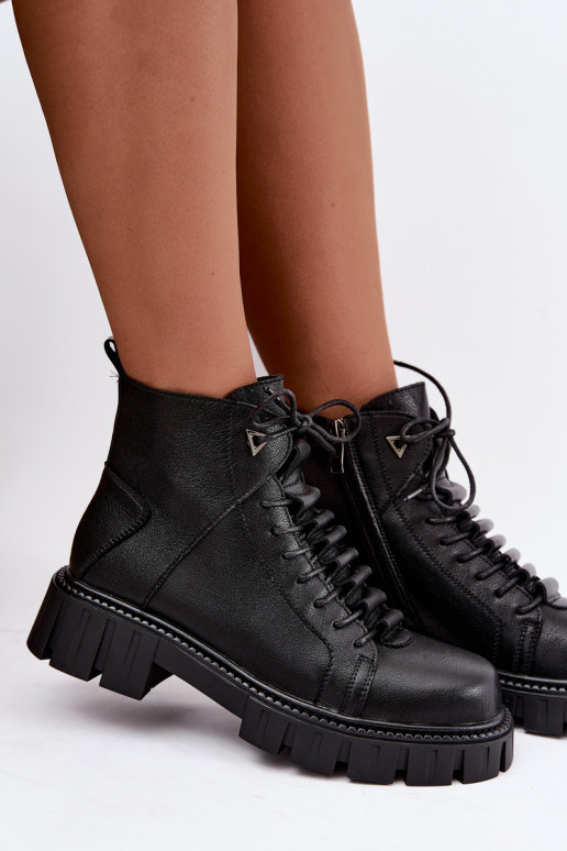 bottines pour femmes avec plateforme D&A JC62-1044 en noir