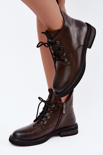 bottines isolées avec talons larges D&A CR62-3337 couleur chocolat