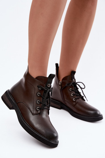 bottines isolées avec talons larges D&A CR62-3337 couleur chocolat 2