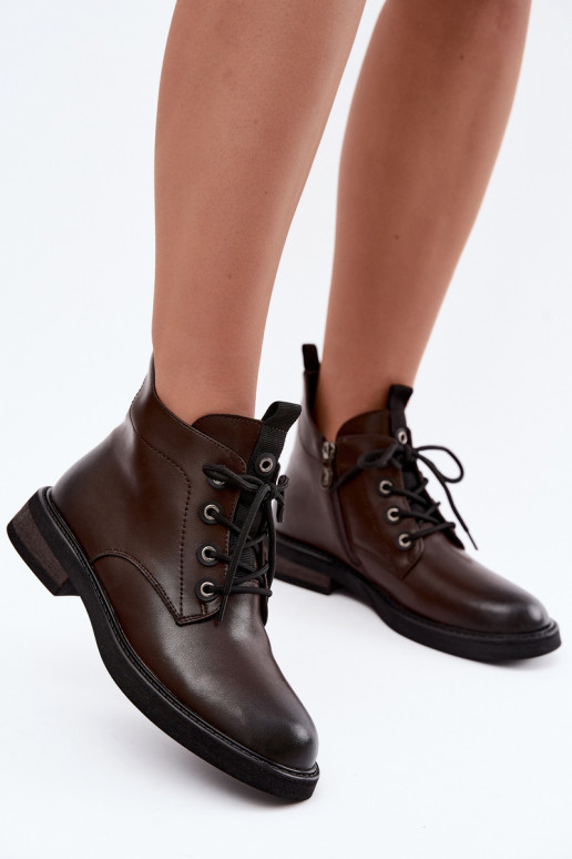 bottines isolées avec talons larges D&A CR62-3337 couleur chocolat