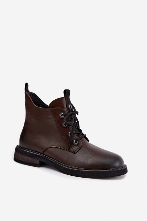 bottines isolées avec talons larges D&A CR62-3337 couleur chocolat