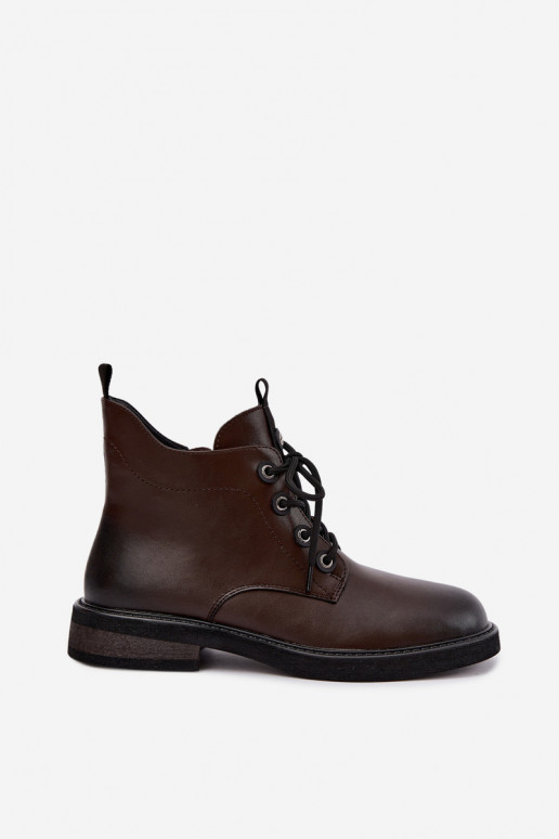 bottines isolées avec talons larges D&A CR62-3337 couleur chocolat