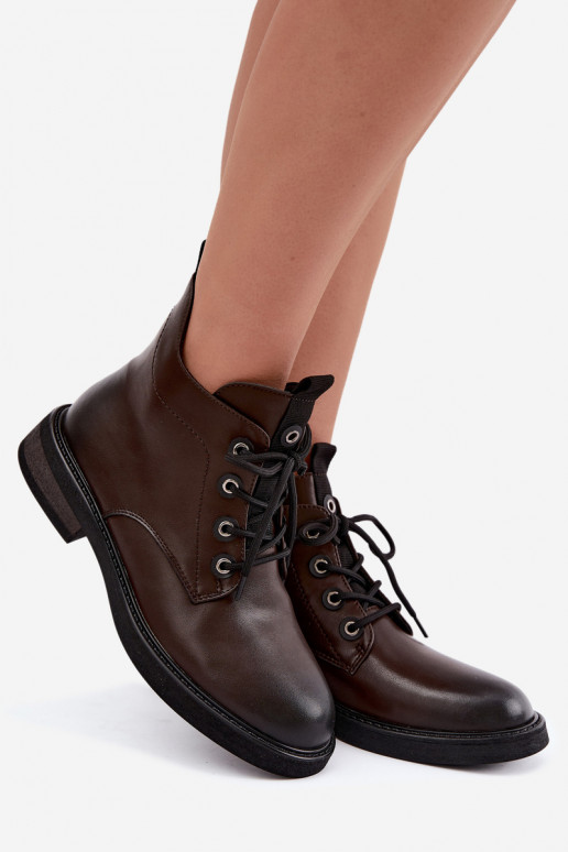 bottines isolées avec talons larges D&A CR62-3337 couleur chocolat