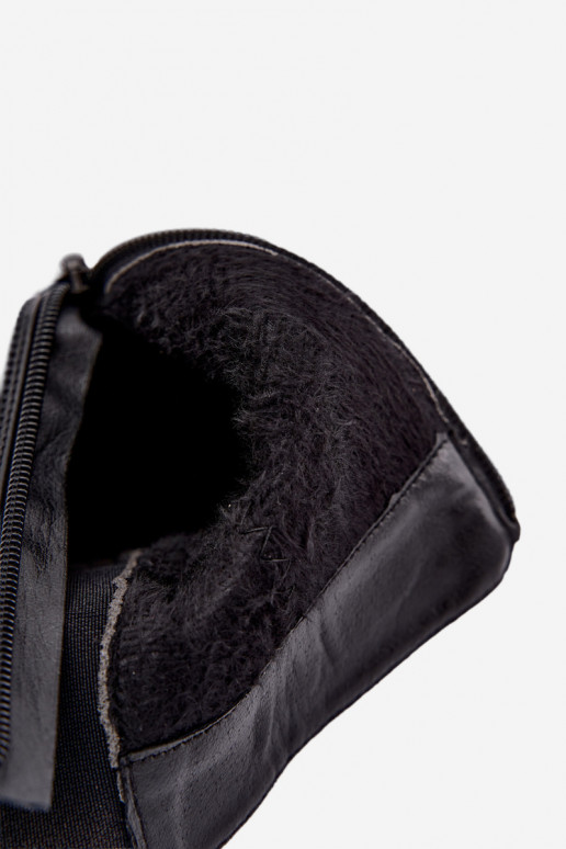 Bottines chaudes et stylées avec plateforme et détails décoratifs en noir Solavie